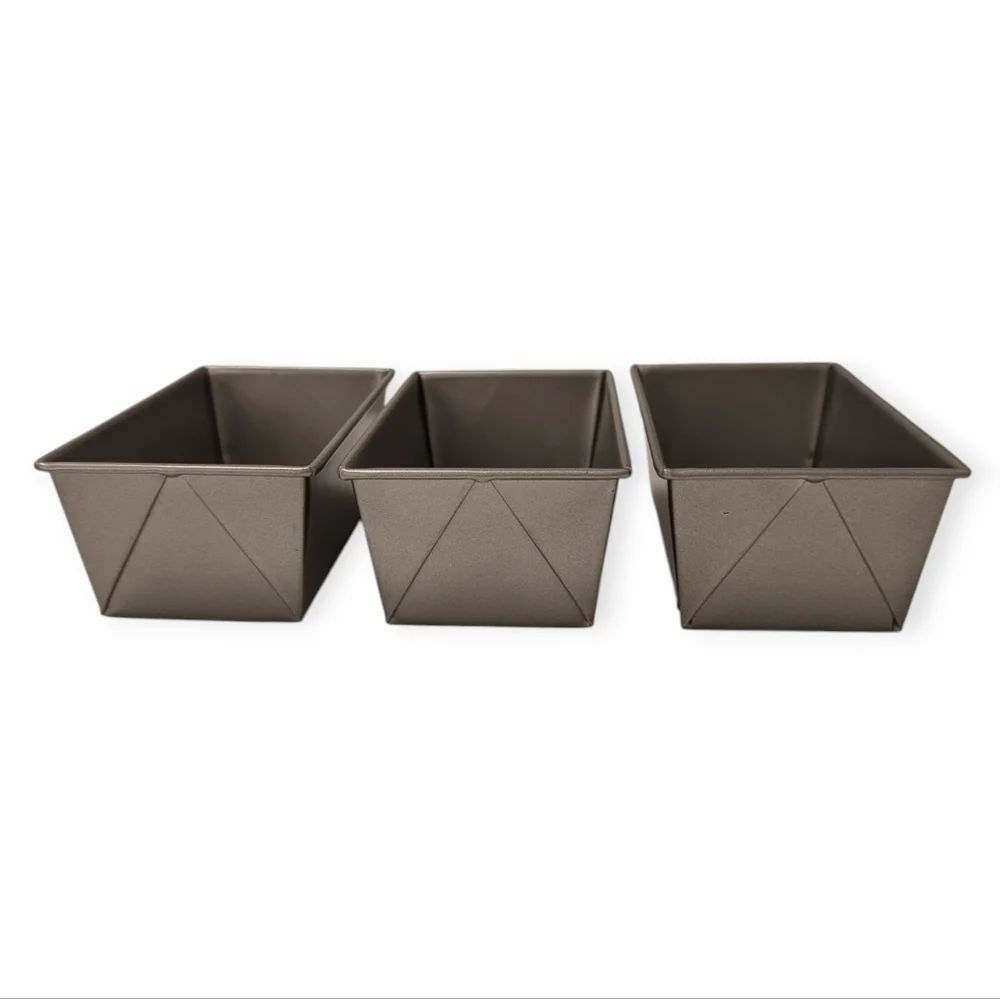 MINI LOAF PANS Chicago Metallic Nonstick 3Pc Set 6x3 Commercial Aluminized Steel